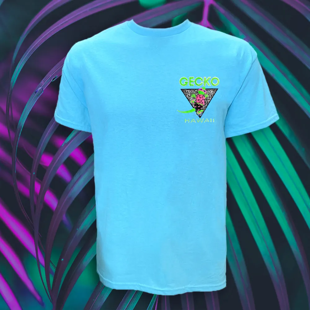 1988 Gecko In Paradise - Neon Blue Tee