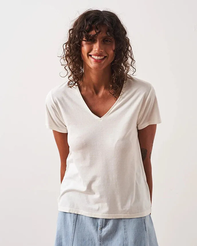 ABSOLUT CASHMERE MARILLA SHORT SLEEVE T SHIRT WHITE