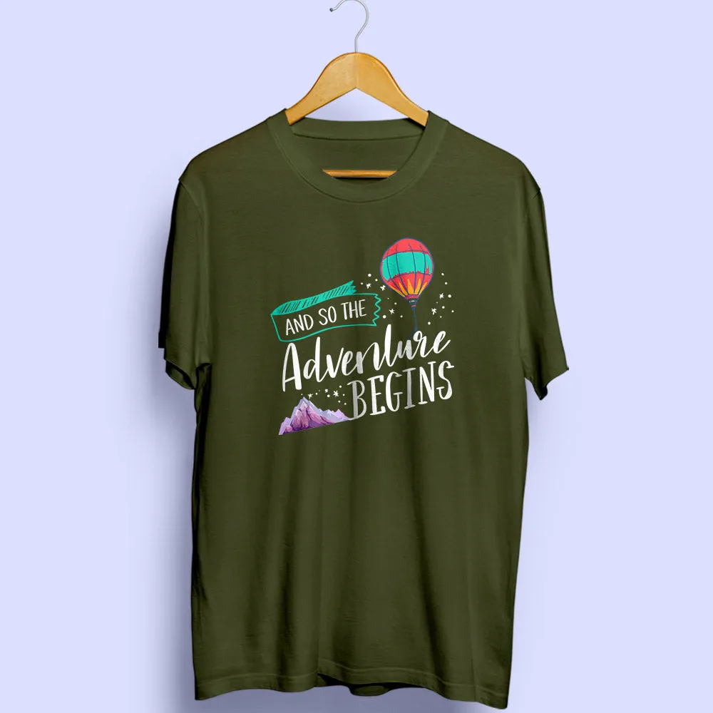 Adventure Begins Half Sleeve T-Shirt