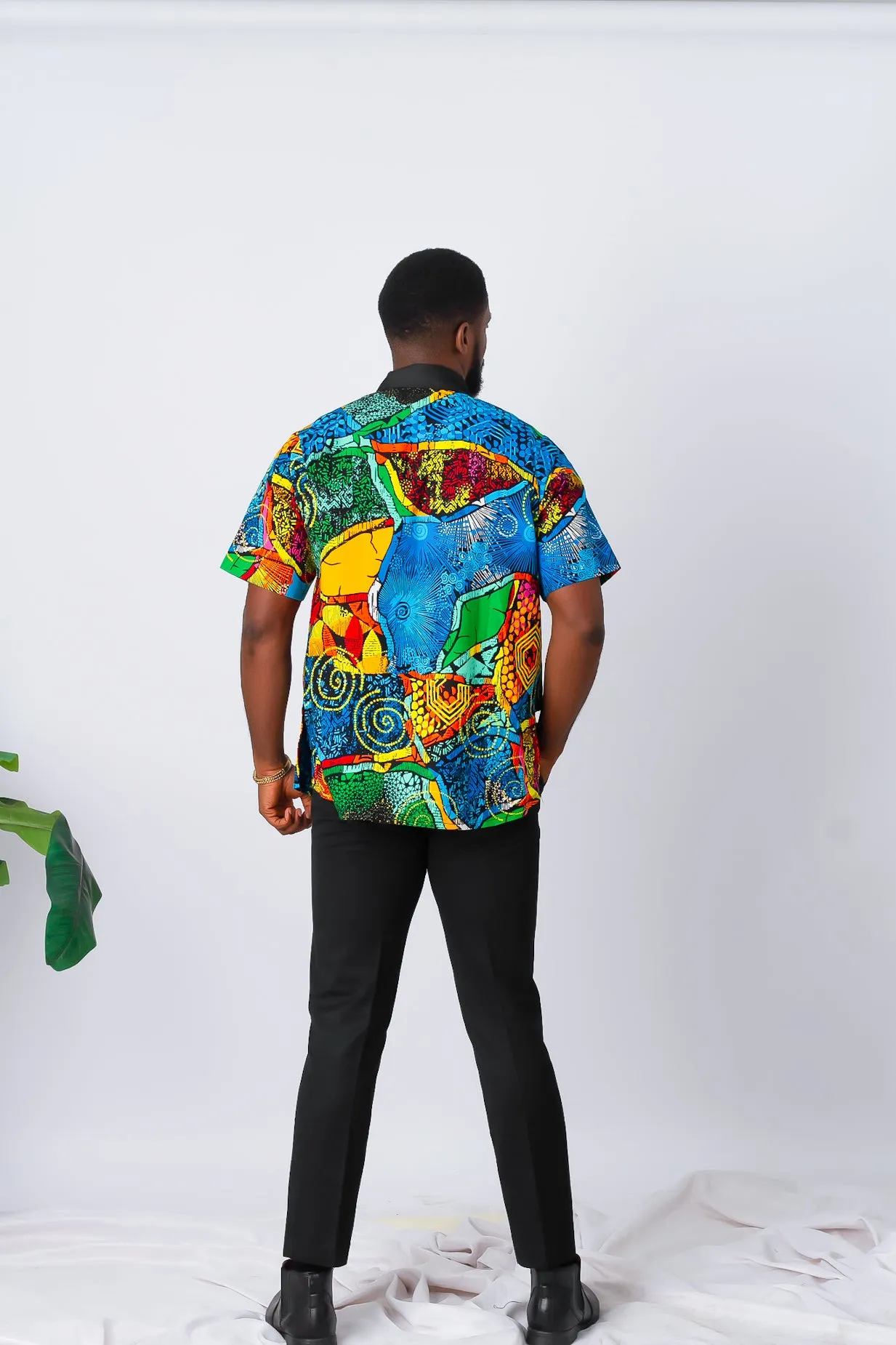 African Print Short Sleeve Shirt for Men - Arri