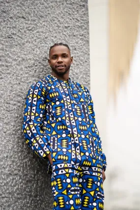 African Shirt in Blue Sumakaka