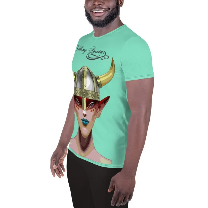 All-Over Print Men's Athletic T-shirt - Viking Avatar