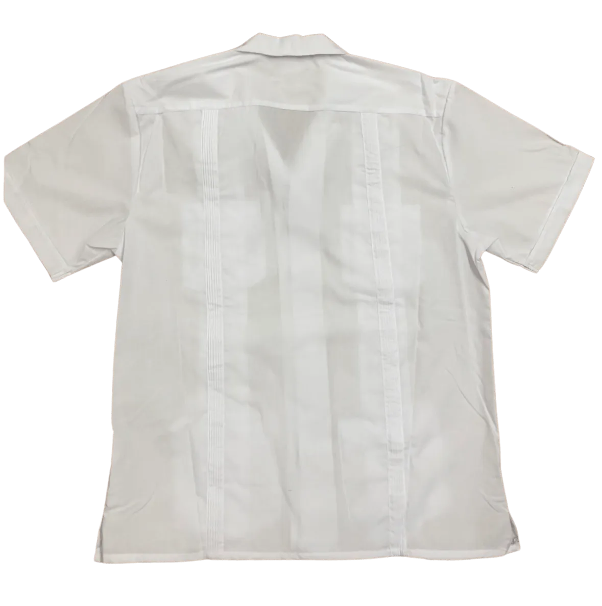 All White Collared Guayabera Shirt