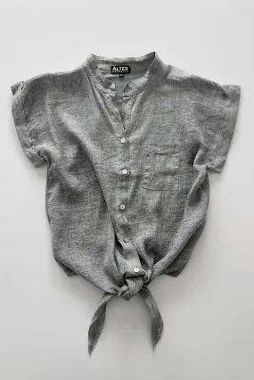 ALTER LINEN SAFARI TIE TOP