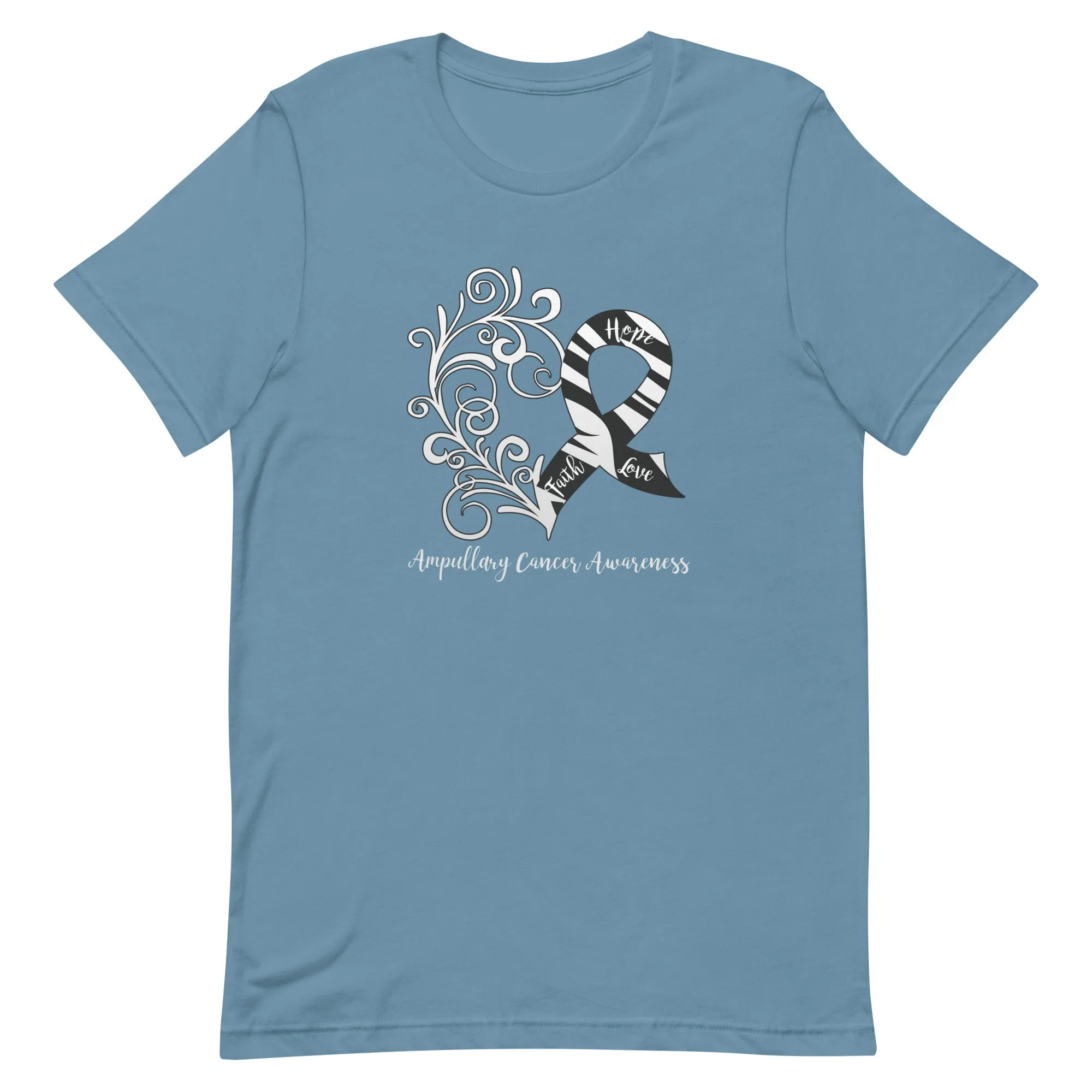 Ampullary Cancer Awareness Heart T-Shirt - Dark Colors