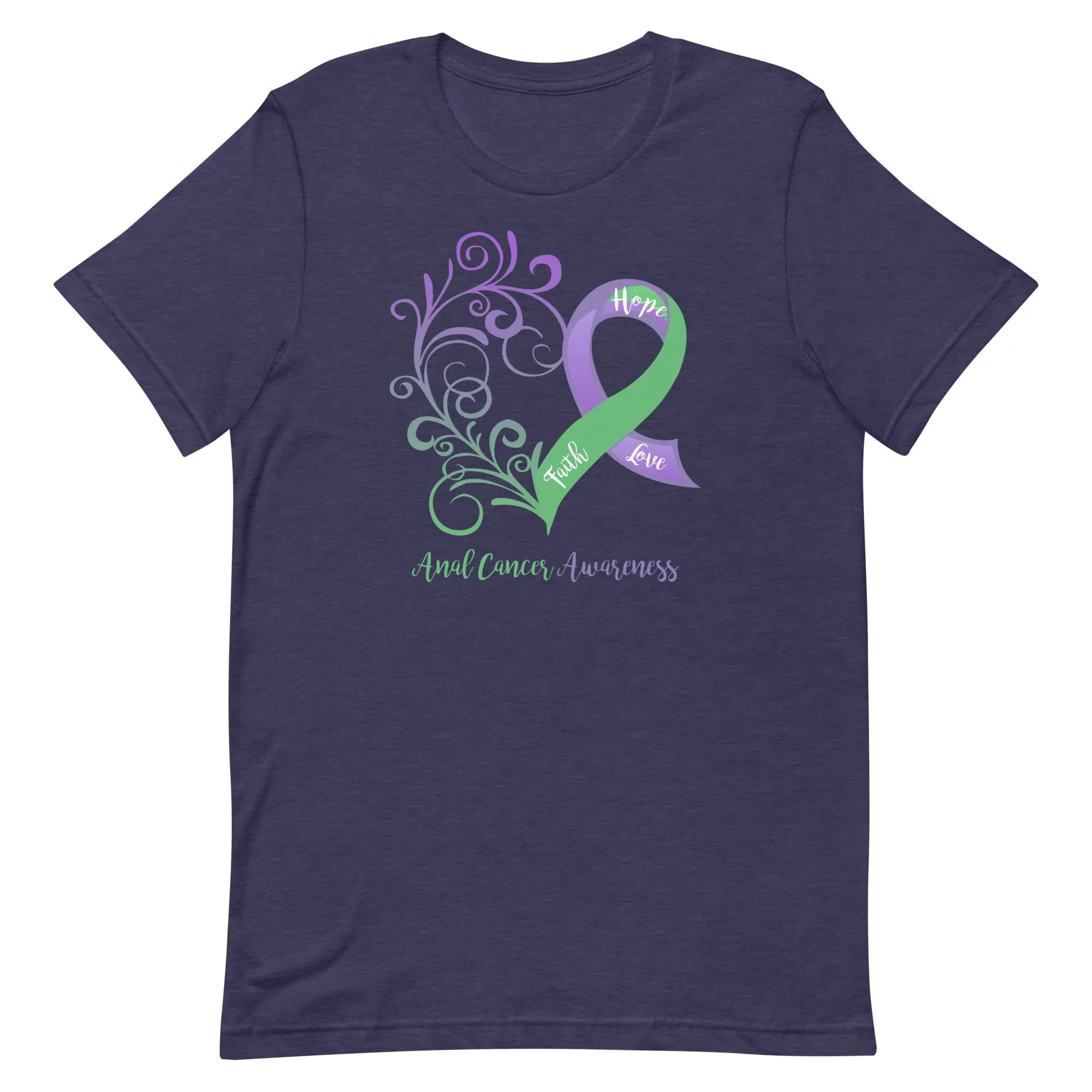 Anal Cancer Awareness Heart T-Shirt (Several Colors Available)