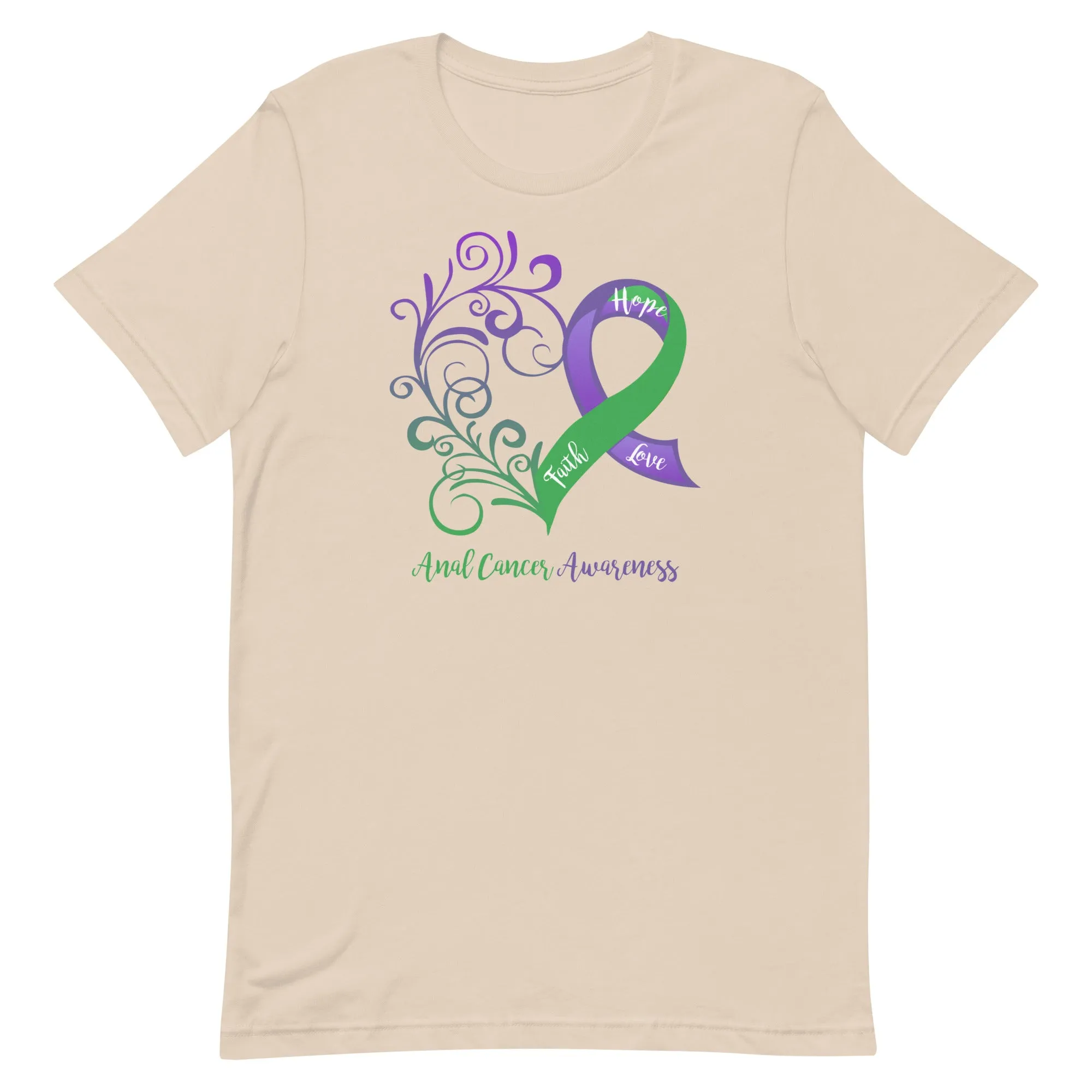 Anal Cancer Awareness Heart T-Shirt (Several Colors Available)