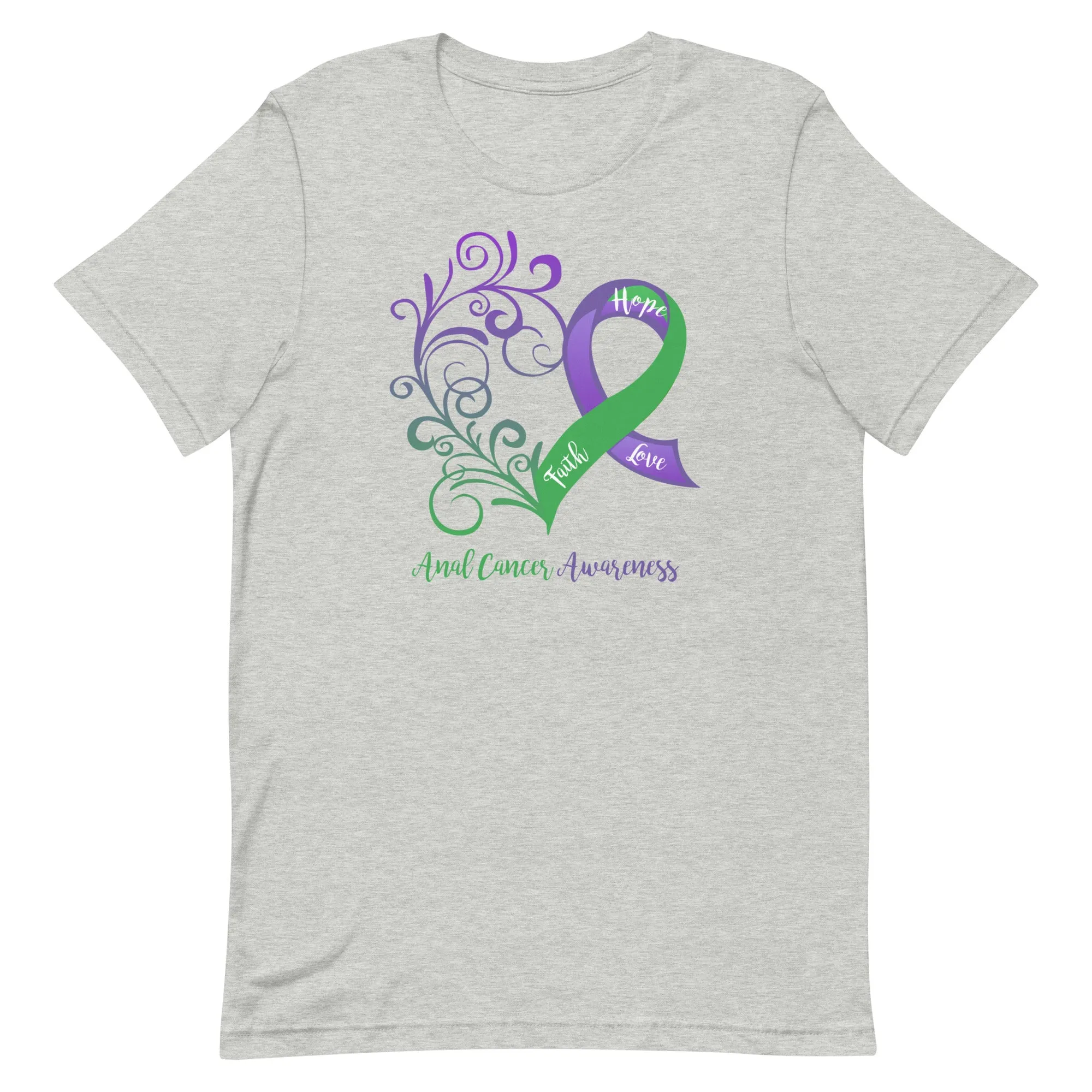 Anal Cancer Awareness Heart T-Shirt (Several Colors Available)