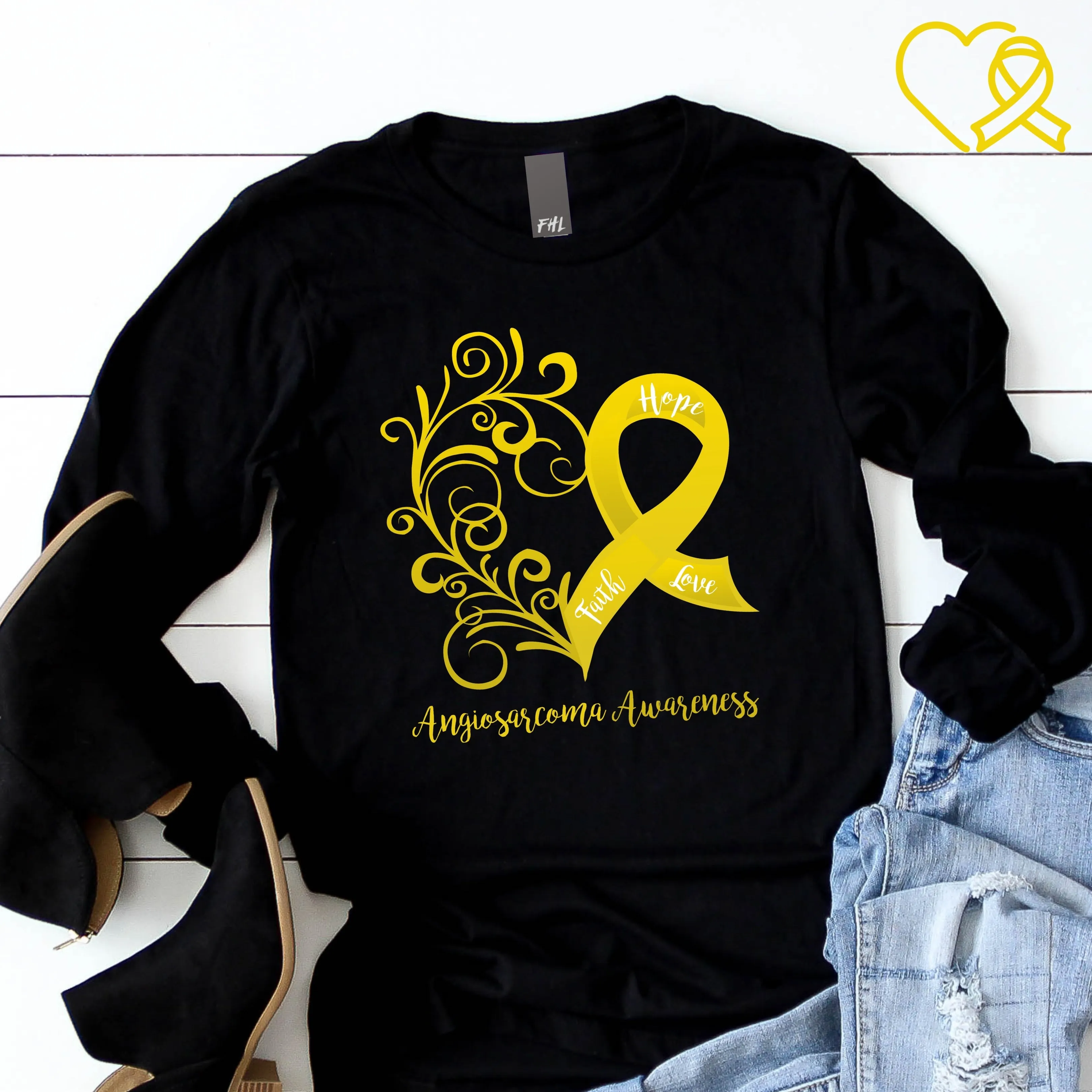 Angiosarcoma Awareness Long Sleeve Tee (Several Colors Available)