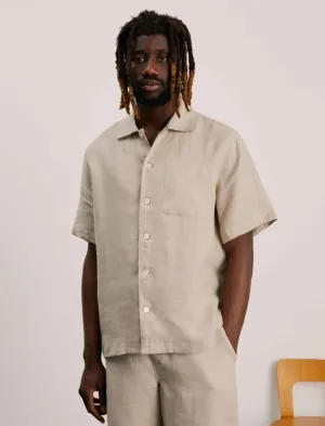 ANOTHER ASPECT Linen S/S Shirt Sand