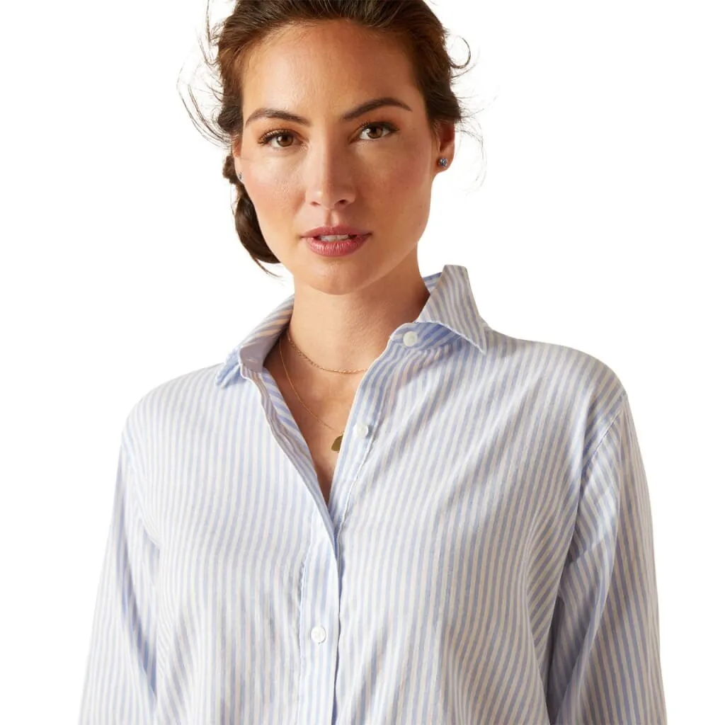 Ariat Ladies Tiburon Long Sleeved Shirt Blue Stripe