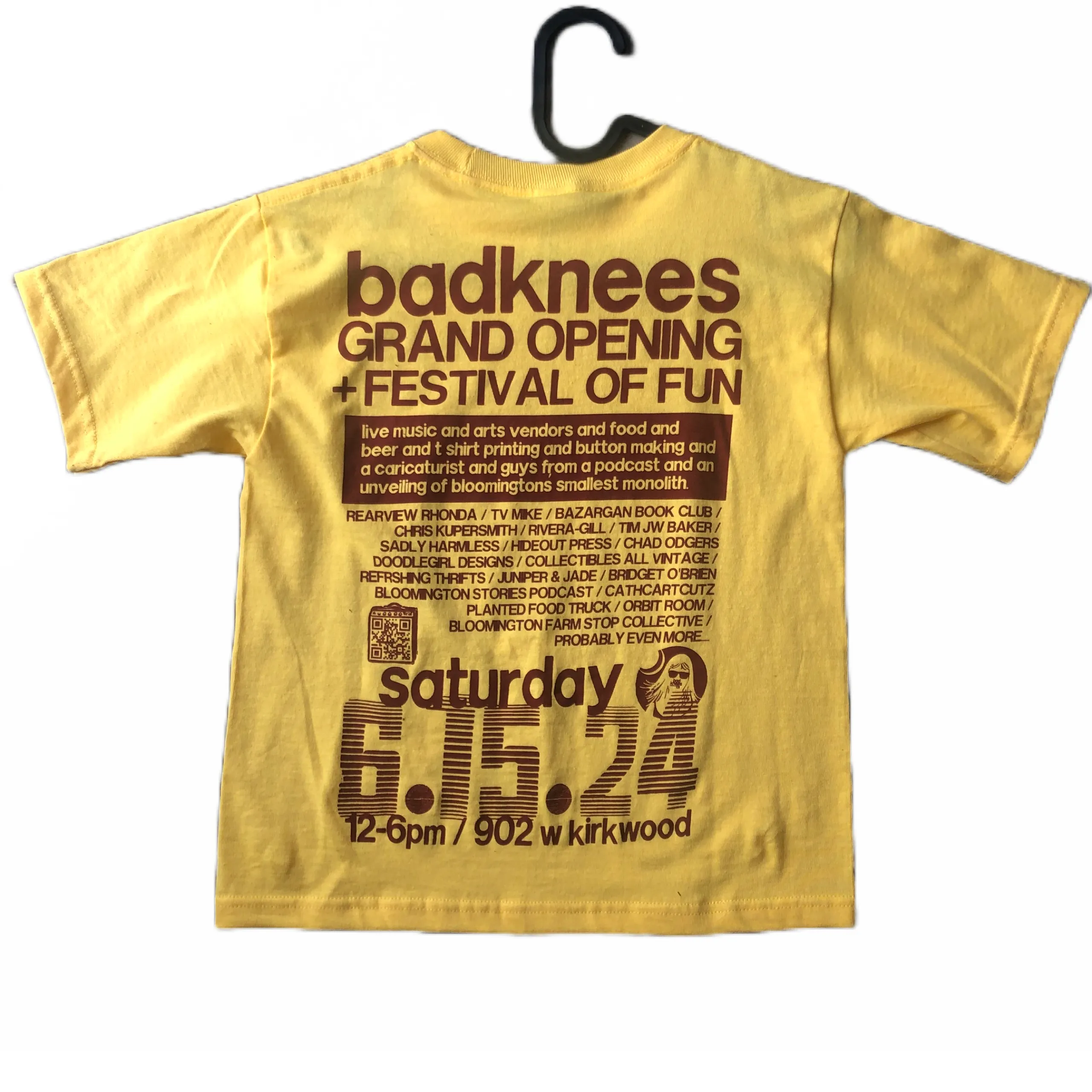 badknees Festival of Fun Youth T-shirt - Mustard Party