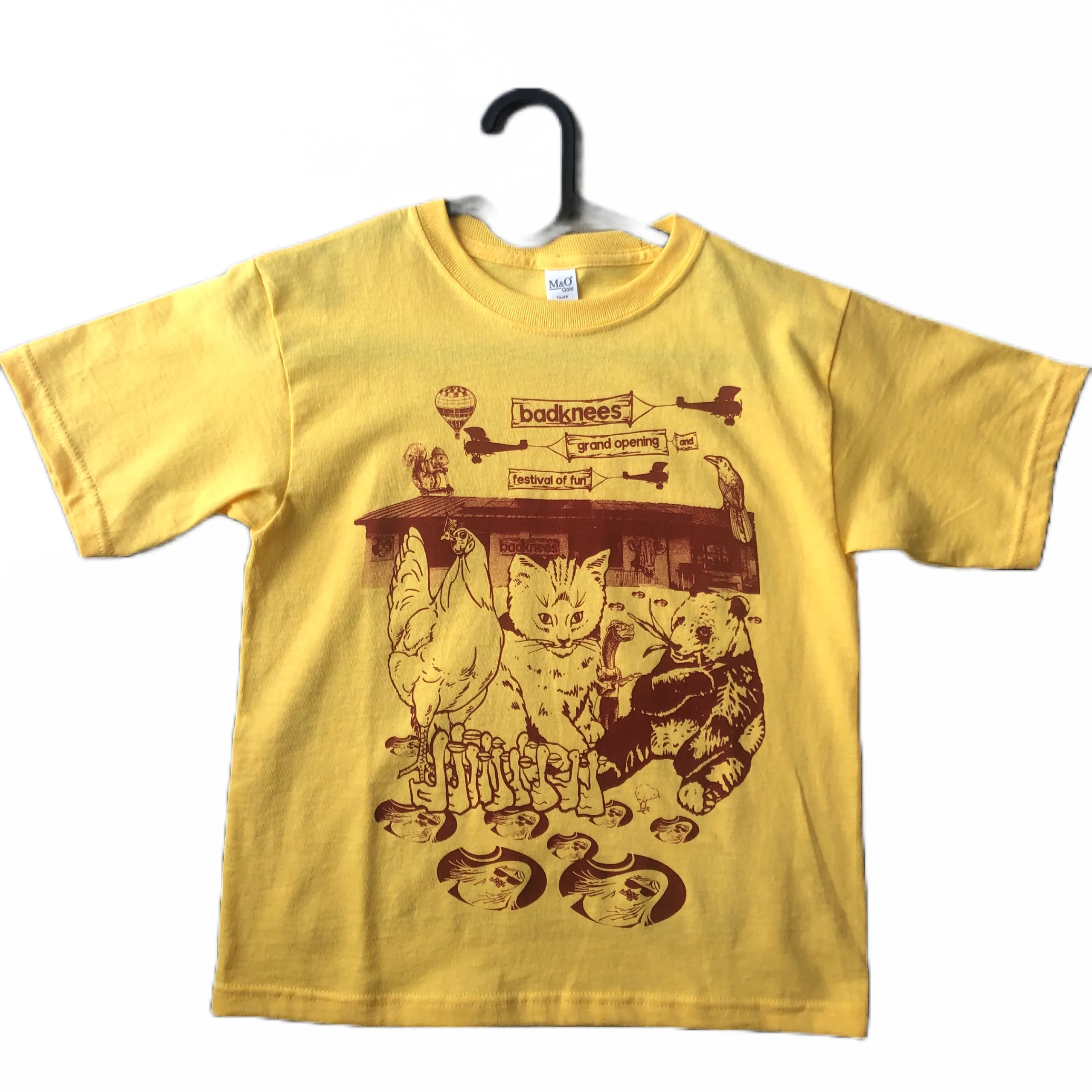 badknees Festival of Fun Youth T-shirt - Mustard Party