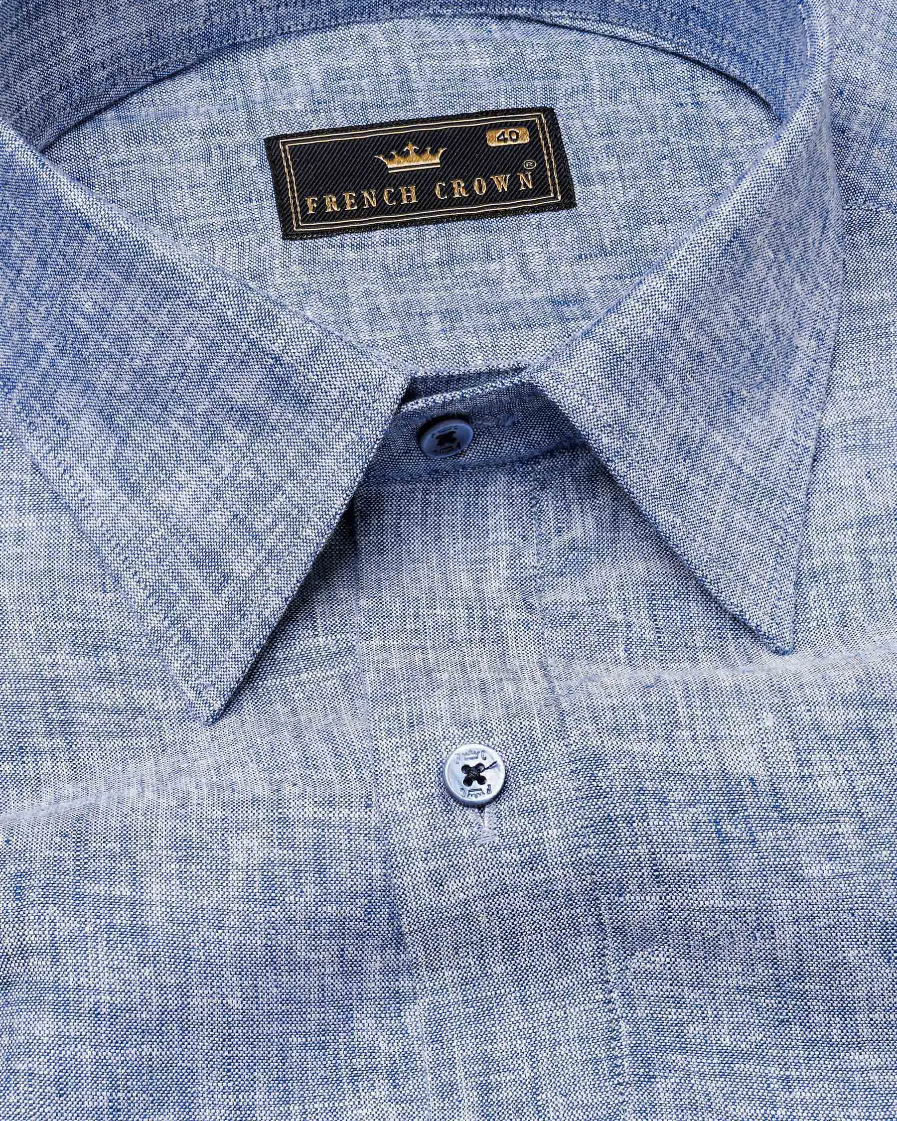 Bali Hai Blue Luxurious Linen Shirt