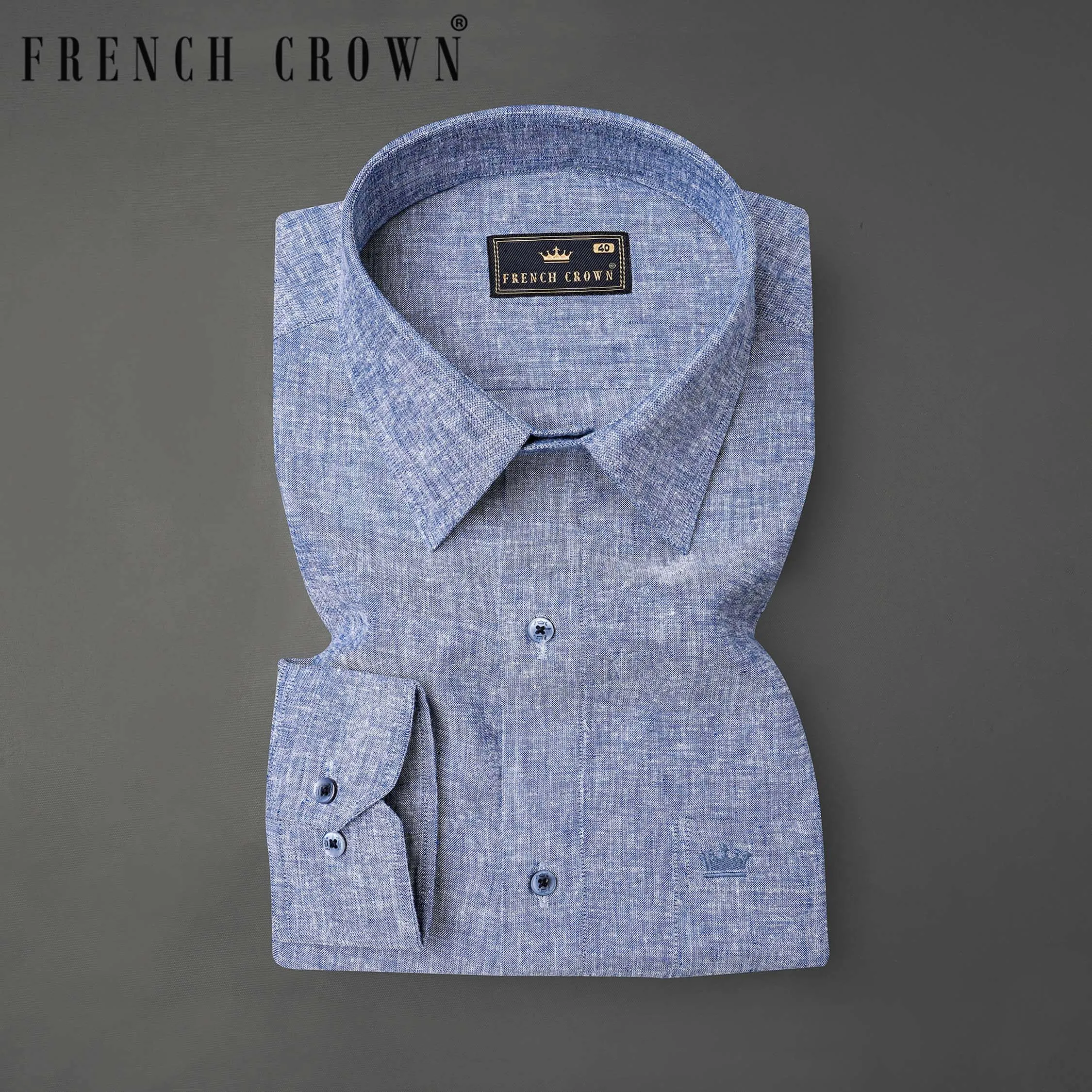 Bali Hai Blue Luxurious Linen Shirt