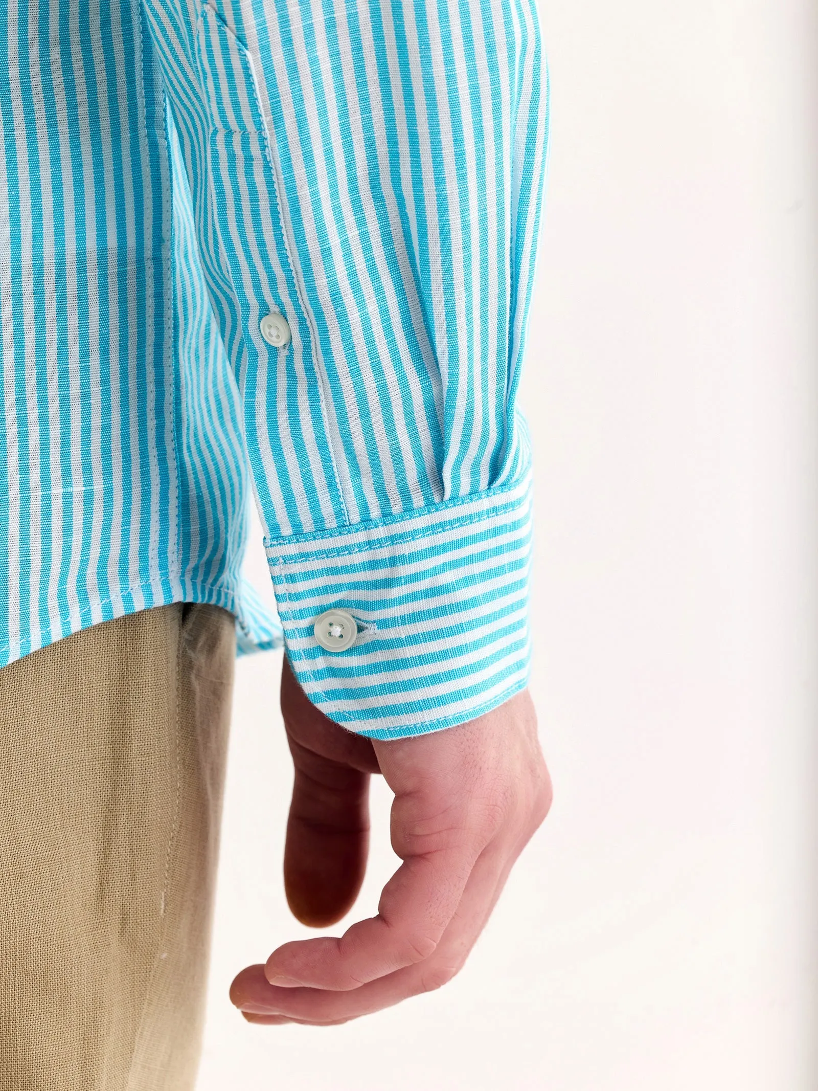 Blue Striped Linen Shirt