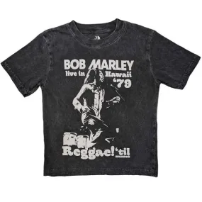 Bob Marley Kids Charcoal T-Shirt - Reggae Til Sunset - Dye Wash