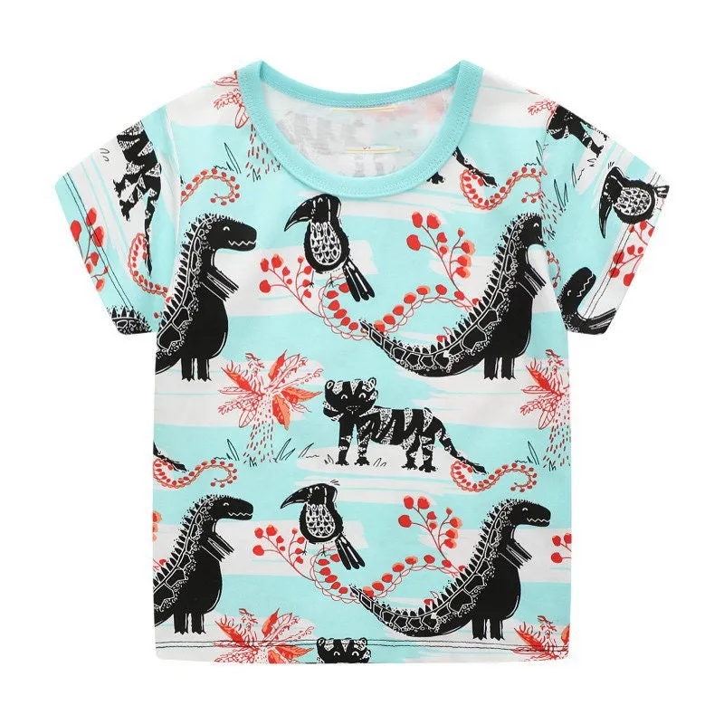 Boys Cotton T-shirts Summer Tees Tops for Baby Boys | Dragon Lion Bird Toddler T-Shirts Clothing Gift for Boys Outfit Pack of 3 Tees