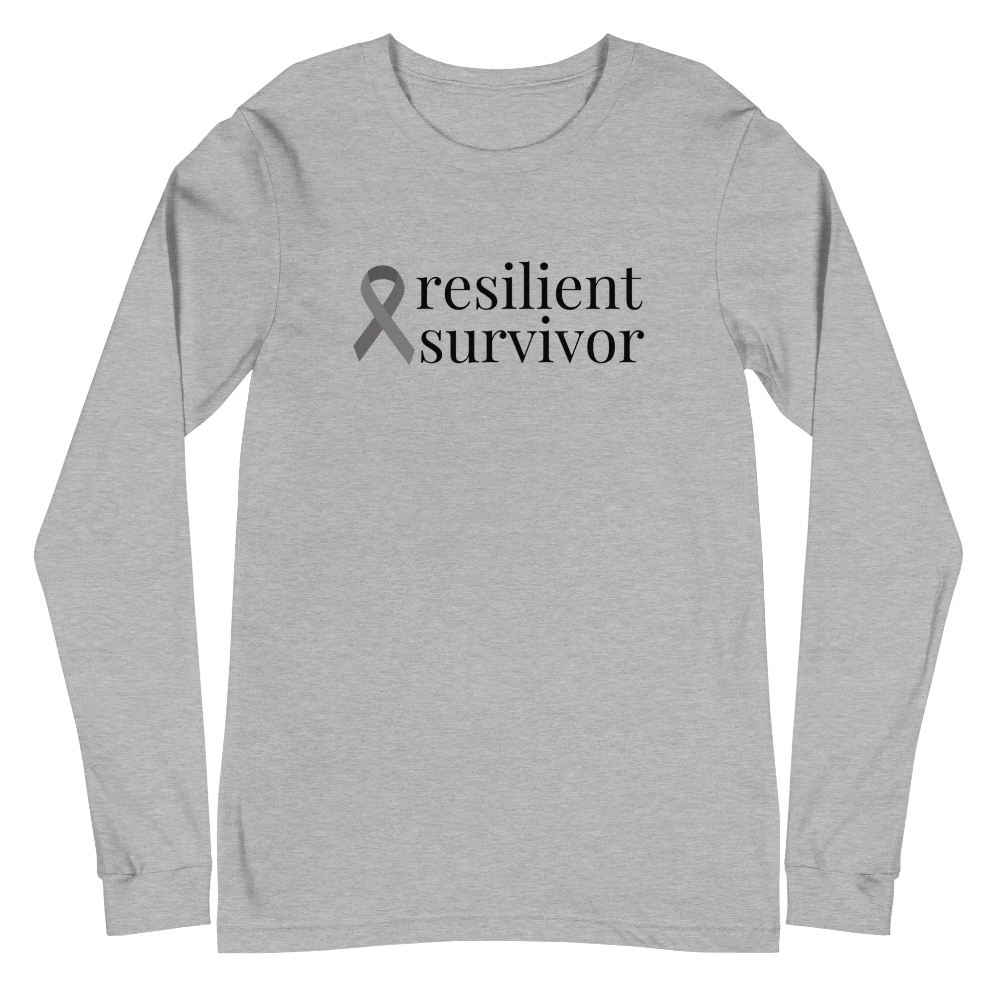 Brain Cancer "resilient survivor" Long Sleeve Tee (Several Colors Available)