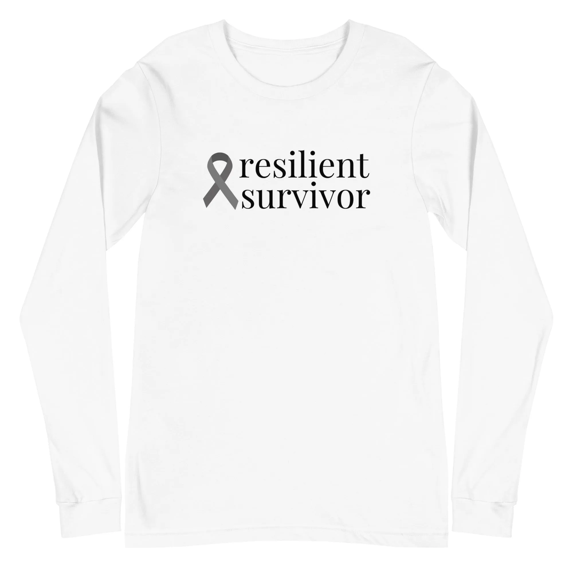 Brain Cancer "resilient survivor" Long Sleeve Tee (Several Colors Available)