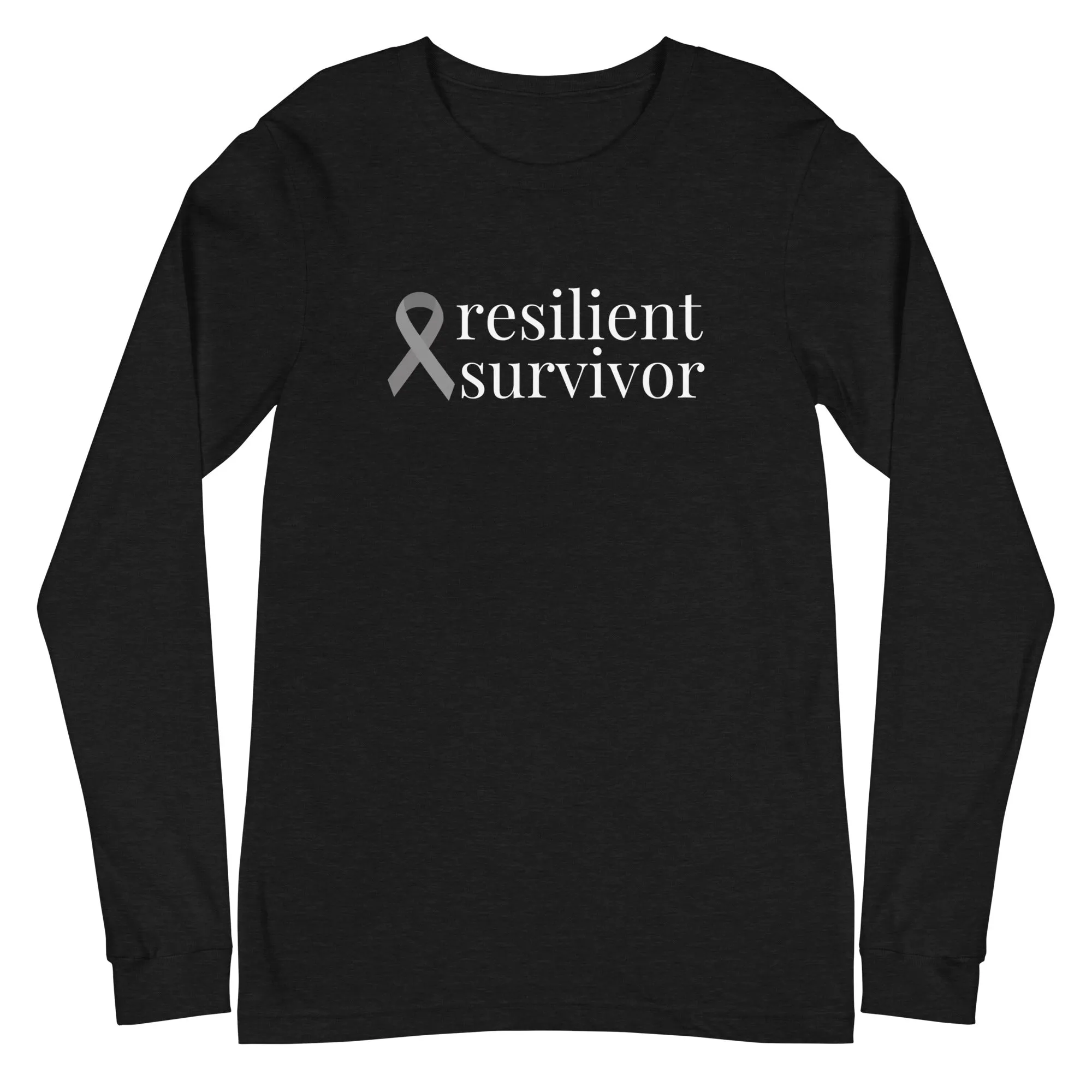 Brain Cancer "resilient survivor" Long Sleeve Tee (Several Colors Available)