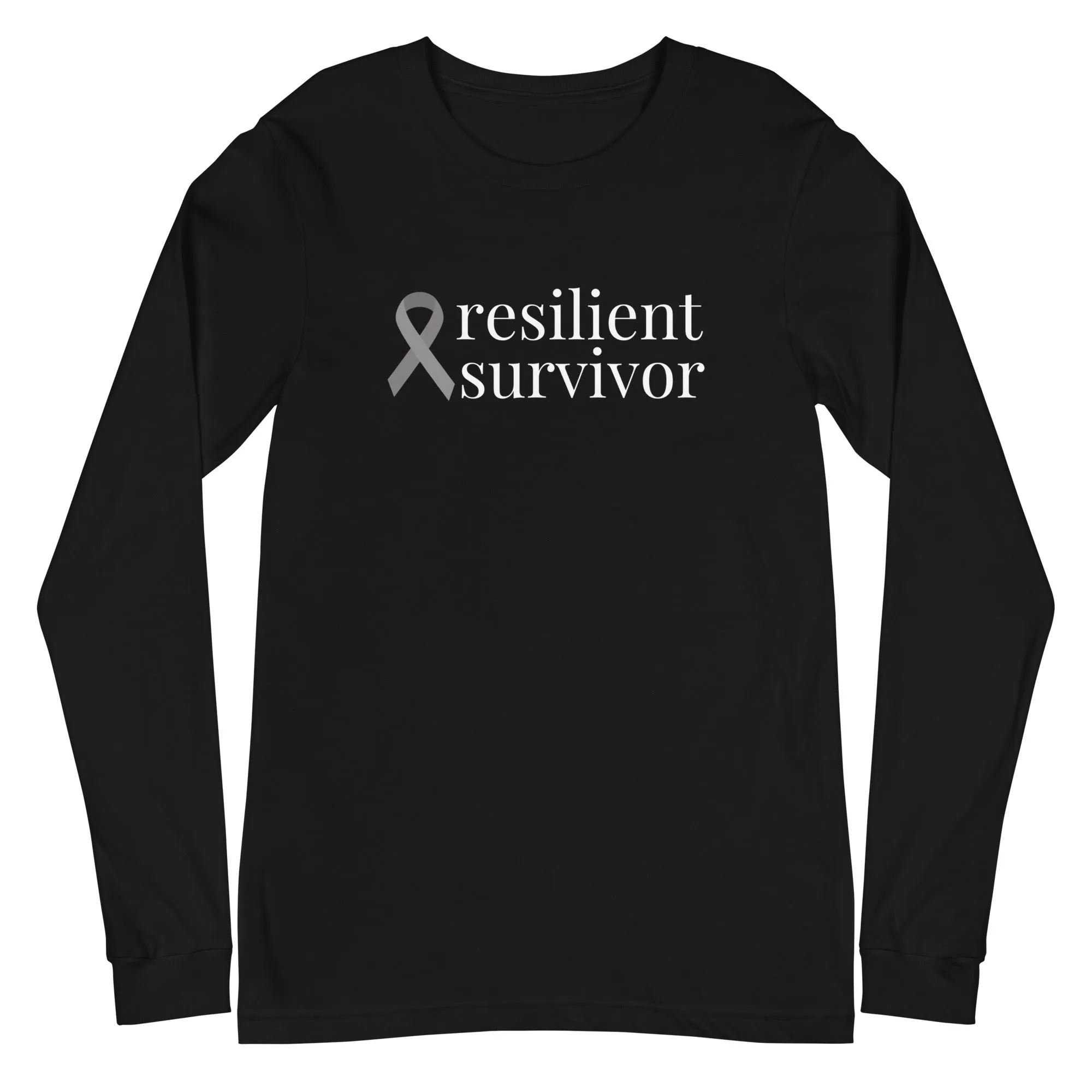 Brain Cancer "resilient survivor" Long Sleeve Tee (Several Colors Available)