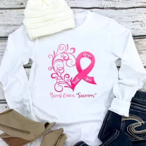 Breast Cancer "Survivor" Long Sleeve Tee