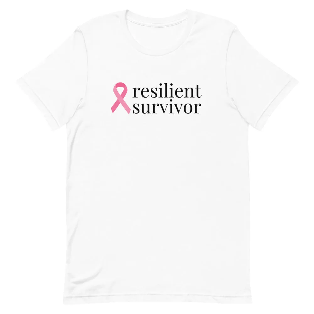 Breast Cancer resilient survivor Ribbon T-Shirt - Light Colors