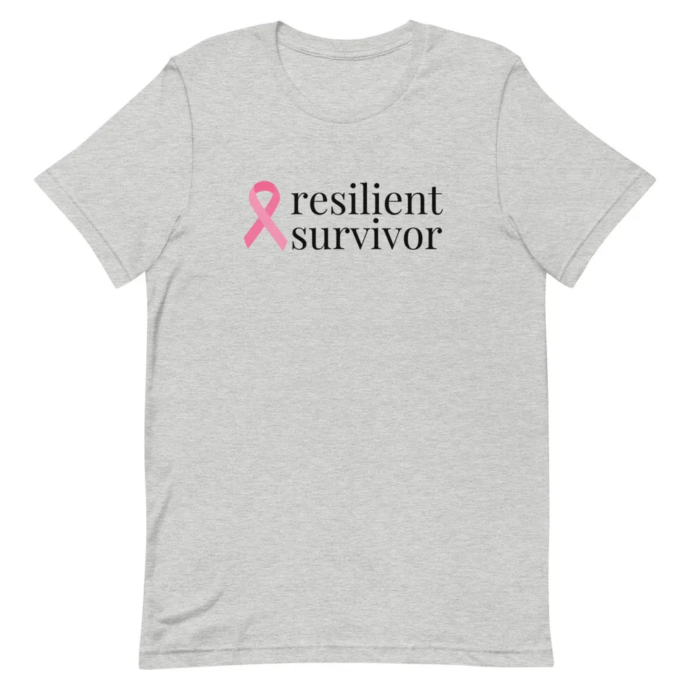 Breast Cancer resilient survivor Ribbon T-Shirt - Light Colors