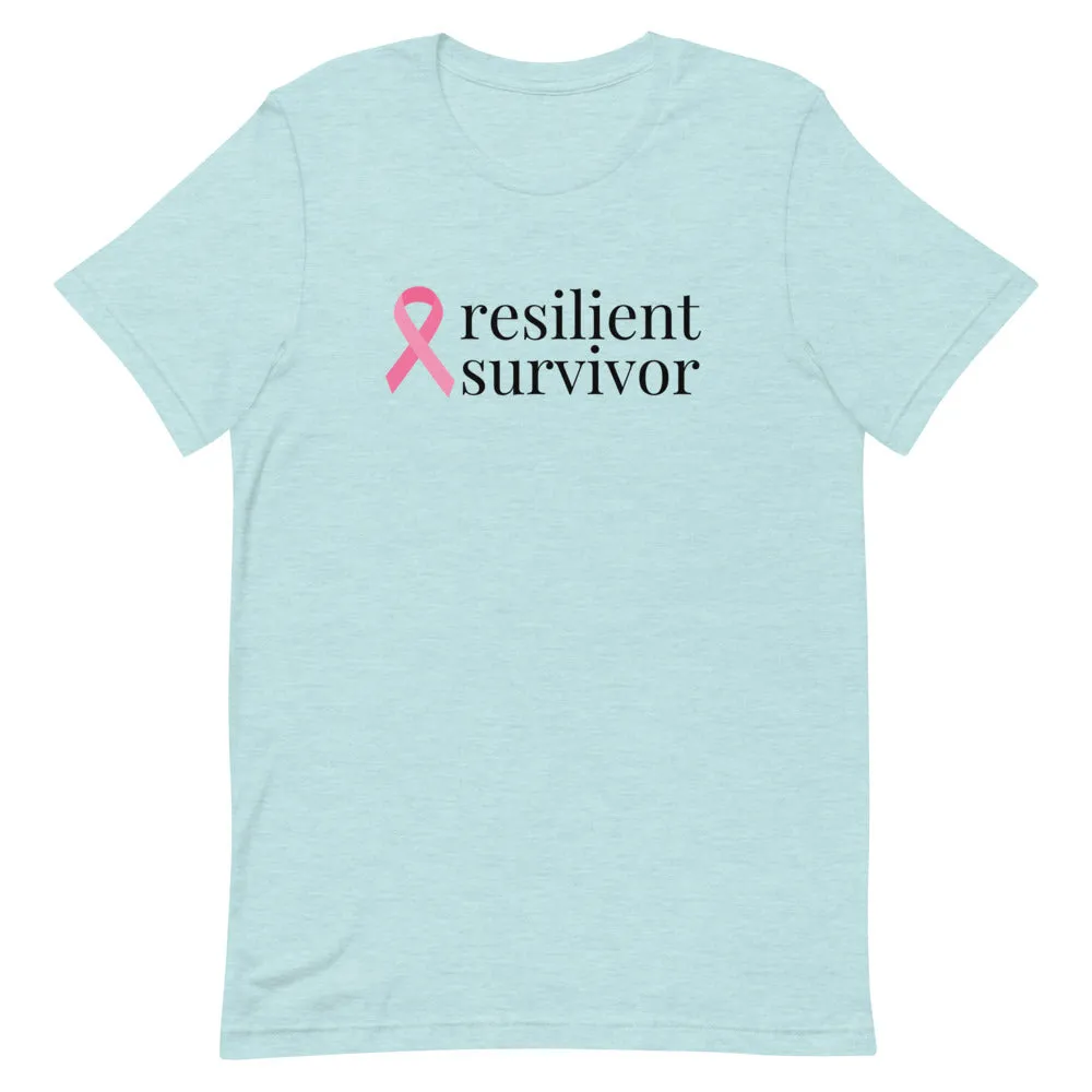 Breast Cancer resilient survivor Ribbon T-Shirt - Light Colors