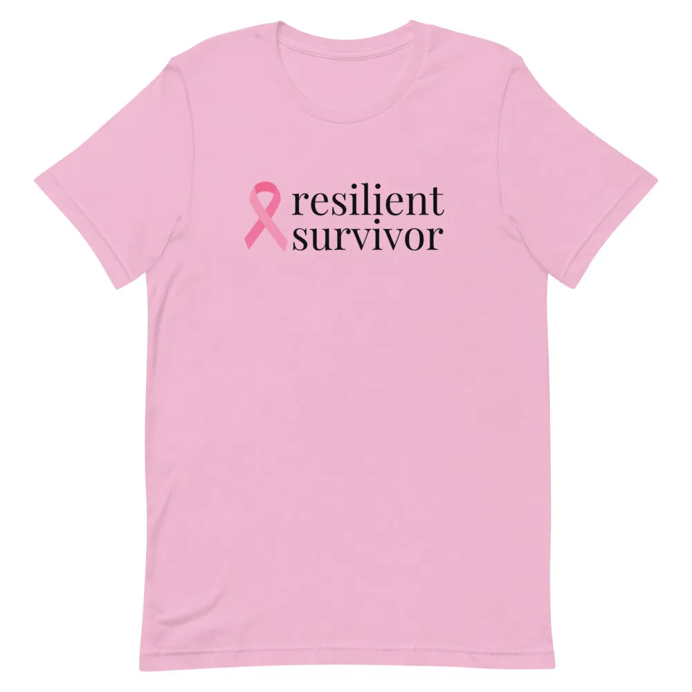 Breast Cancer resilient survivor Ribbon T-Shirt - Light Colors