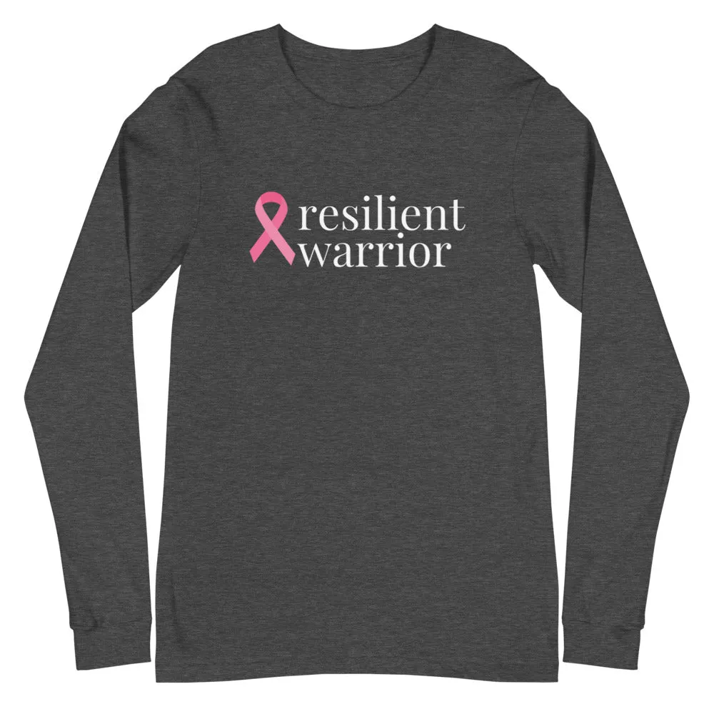 Breast Cancer resilient warrior Ribbon Long Sleeve Tee - Several Colors Available