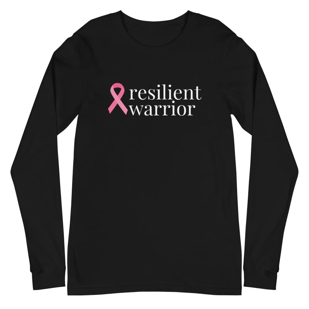 Breast Cancer resilient warrior Ribbon Long Sleeve Tee - Several Colors Available