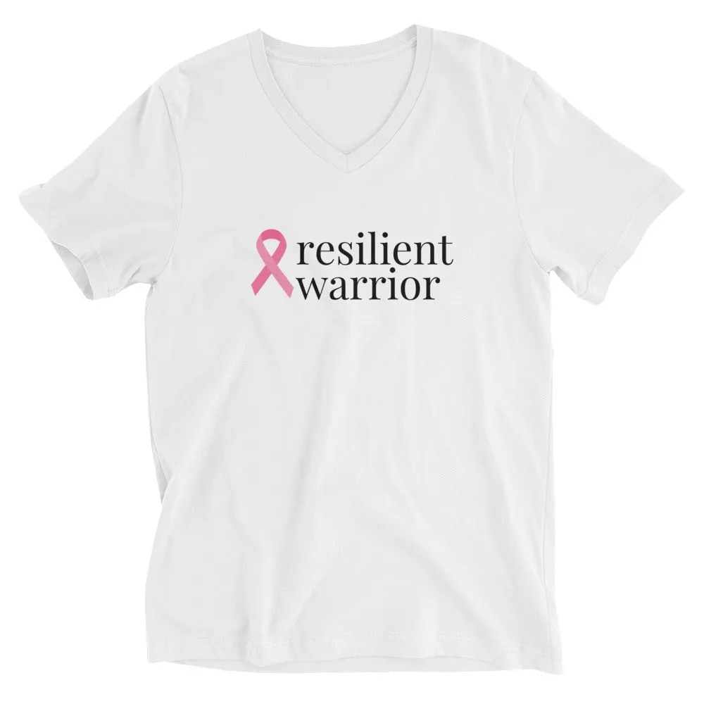 Breast Cancer resilient warrior Ribbon V-Neck T-Shirt