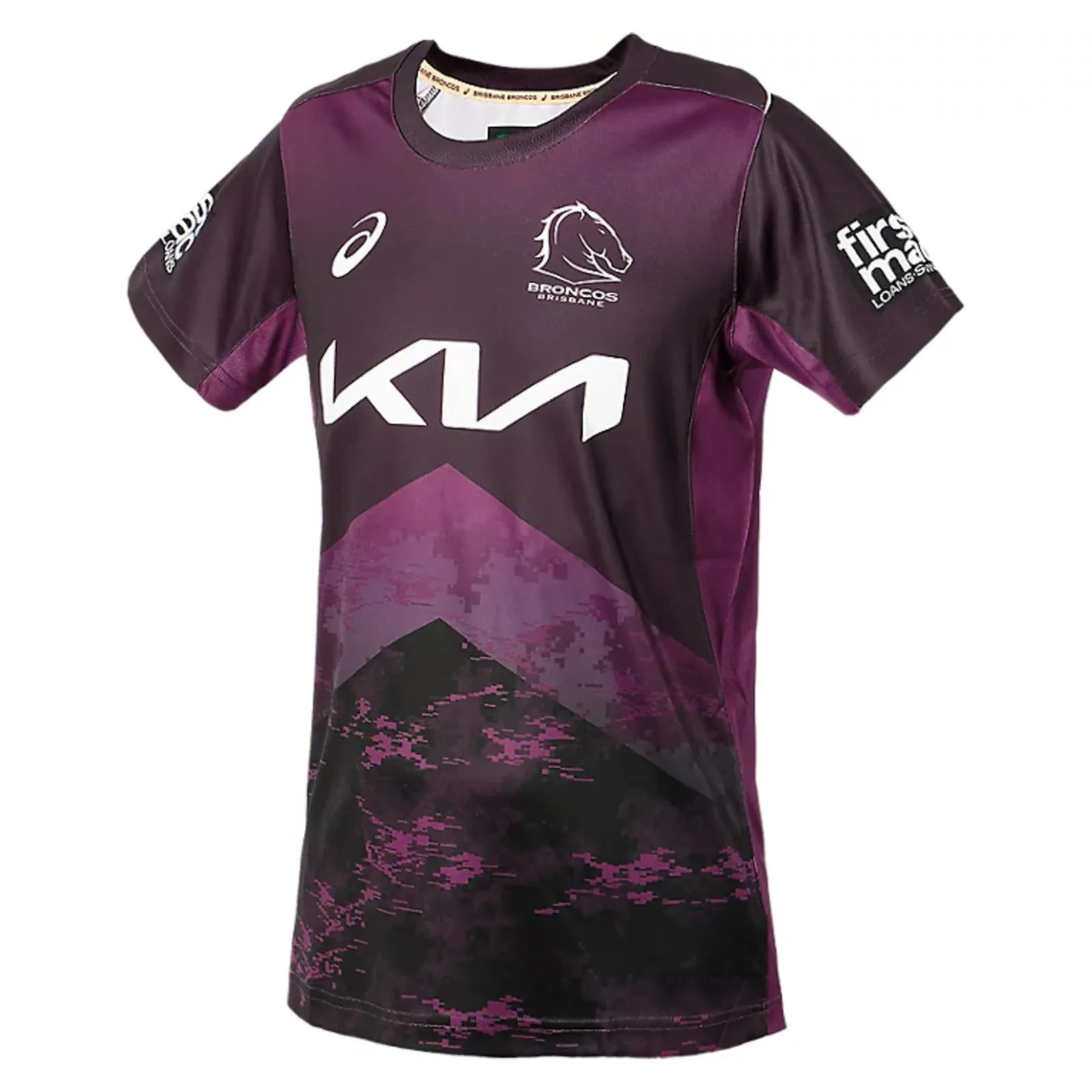 Brisbane Broncos 2024 Kids Training T-Shirt NRL Rugby League by Asics