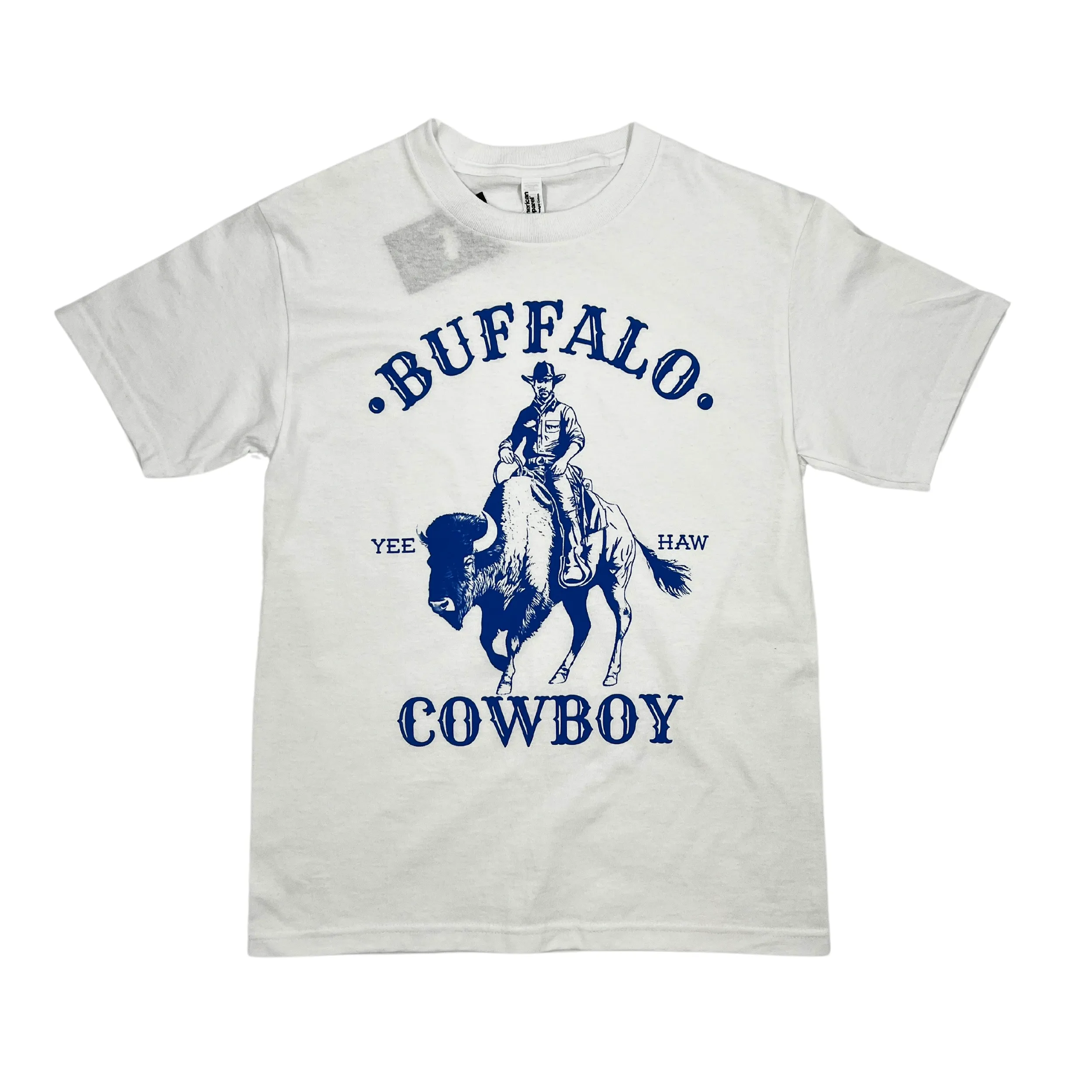 Buffalo Cowboy Yee Haw White Short Sleeve Shirt