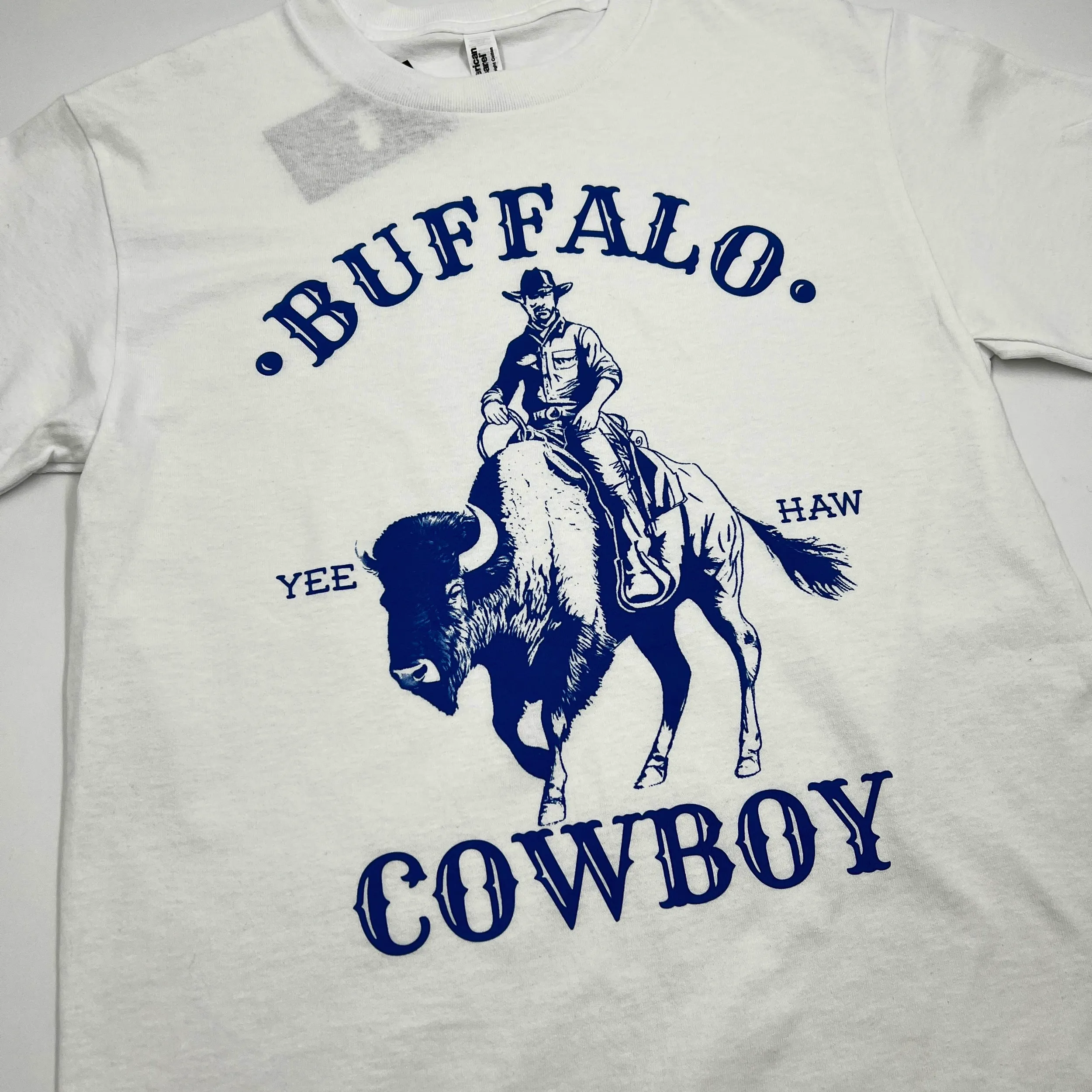 Buffalo Cowboy Yee Haw White Short Sleeve Shirt