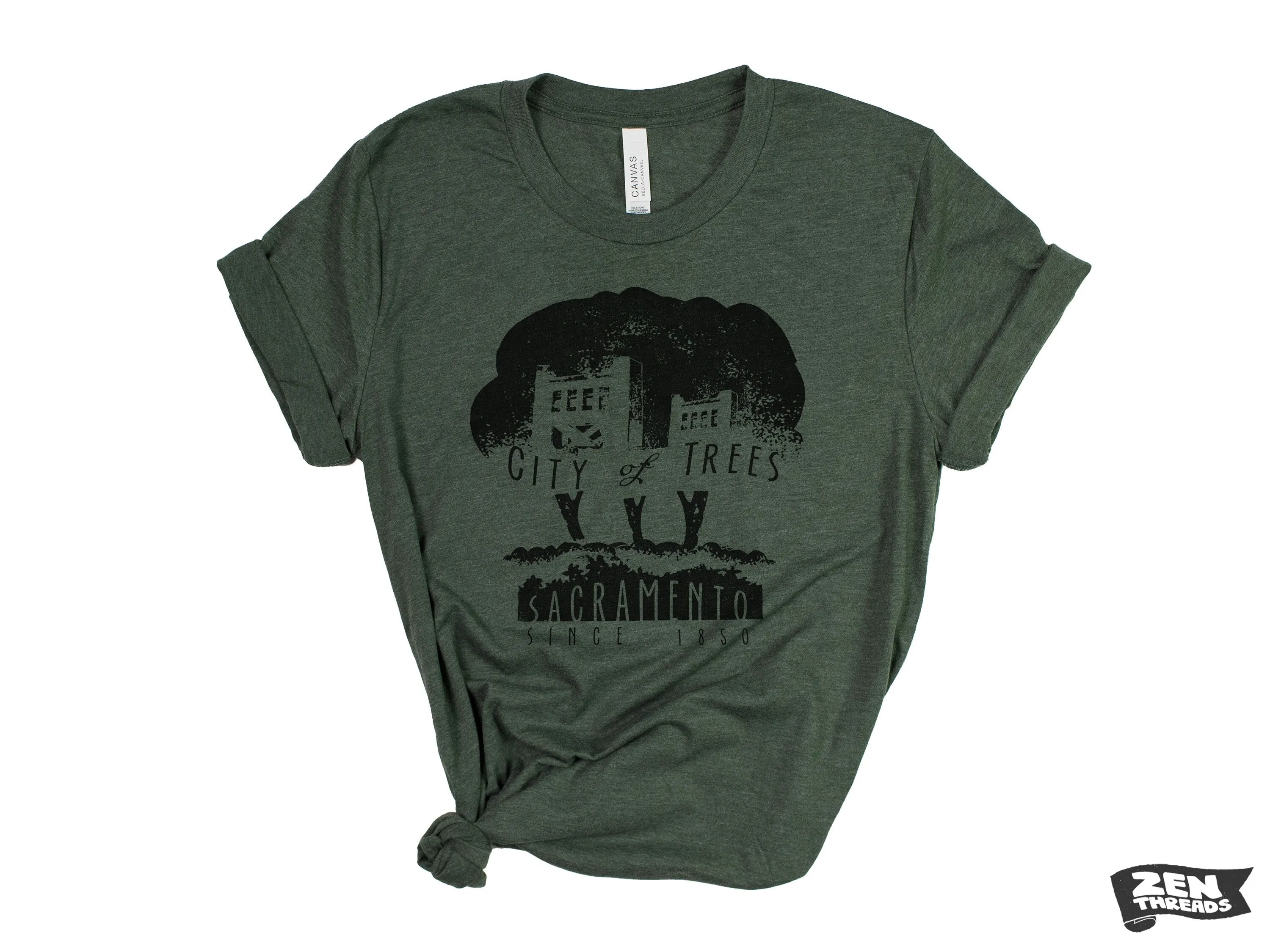 City of Trees Sacramento Unisex T-Shirt | Eco Soft | Custom Color | Bella Canvas 3001 | Sactown, CA