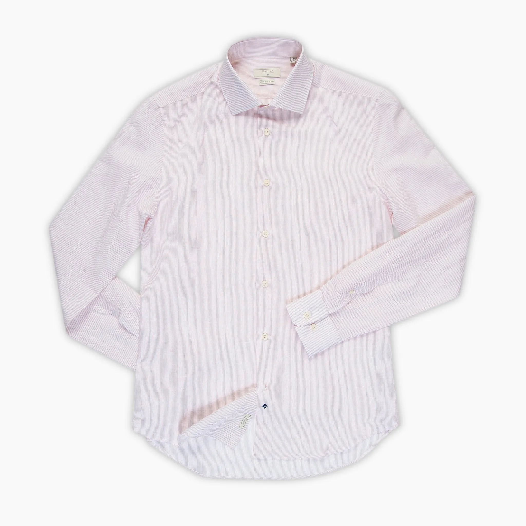 Clamenc shirt Stripe Cotton Linen Blend