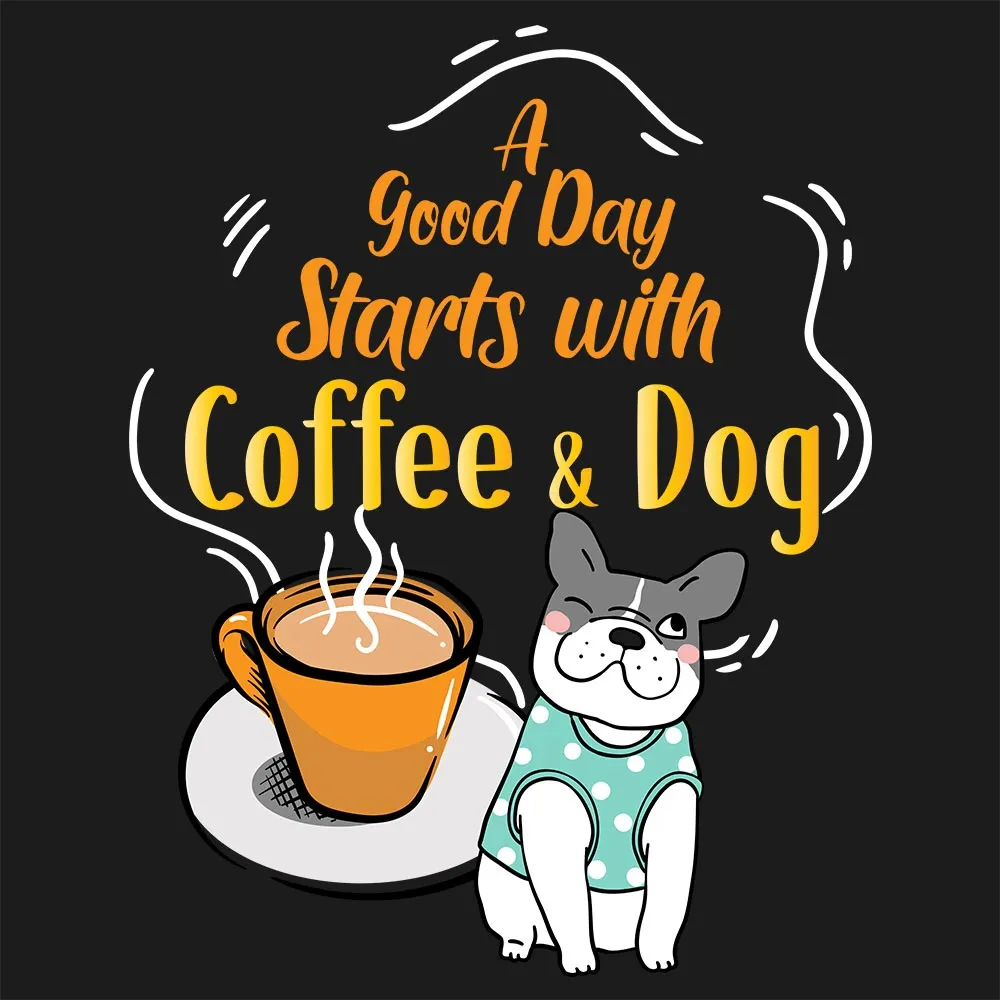 Coffee & Dog Half Sleeve T-Shirt