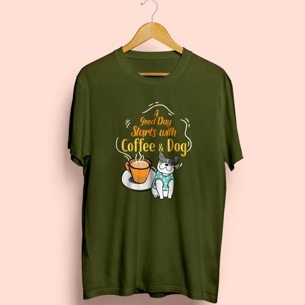 Coffee & Dog Half Sleeve T-Shirt