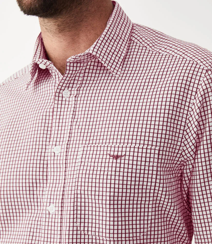 Collins Shirt - Burgundy/White