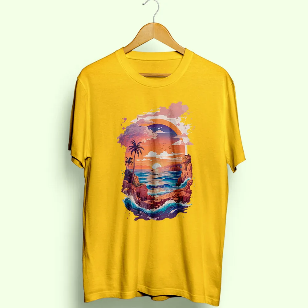 Costal Landscape Half Sleeve T-Shirt