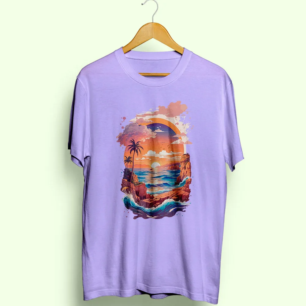 Costal Landscape Half Sleeve T-Shirt