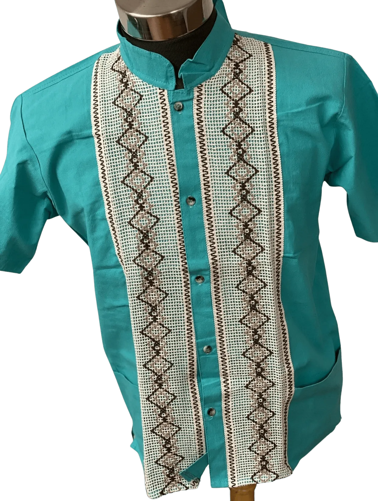 Cyan Guayabera Shirt