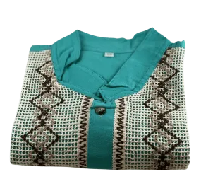 Cyan Guayabera Shirt