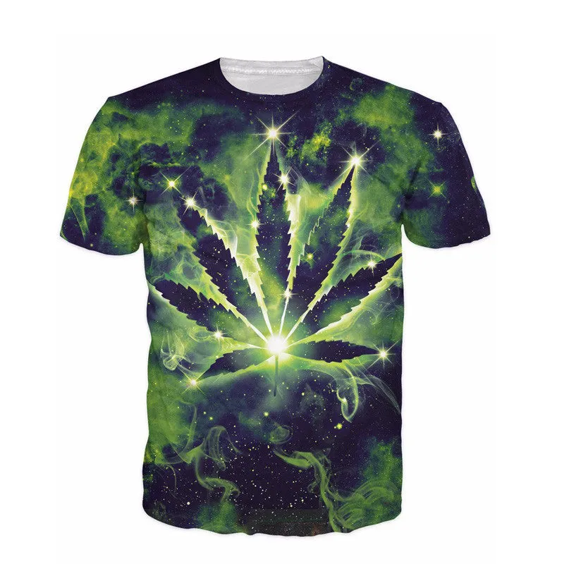 Dank Master Green 3D Weed Leaf T-shirt