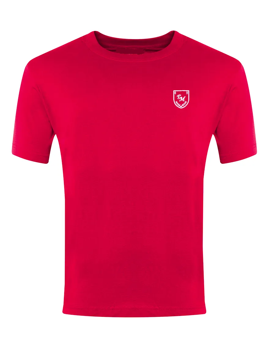 English Martyrs Catholic Primary School Red P.E. T-Shirt