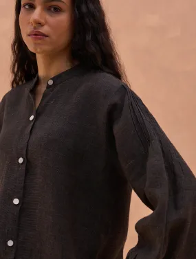 Enzo Linen Shirt - Charcoal