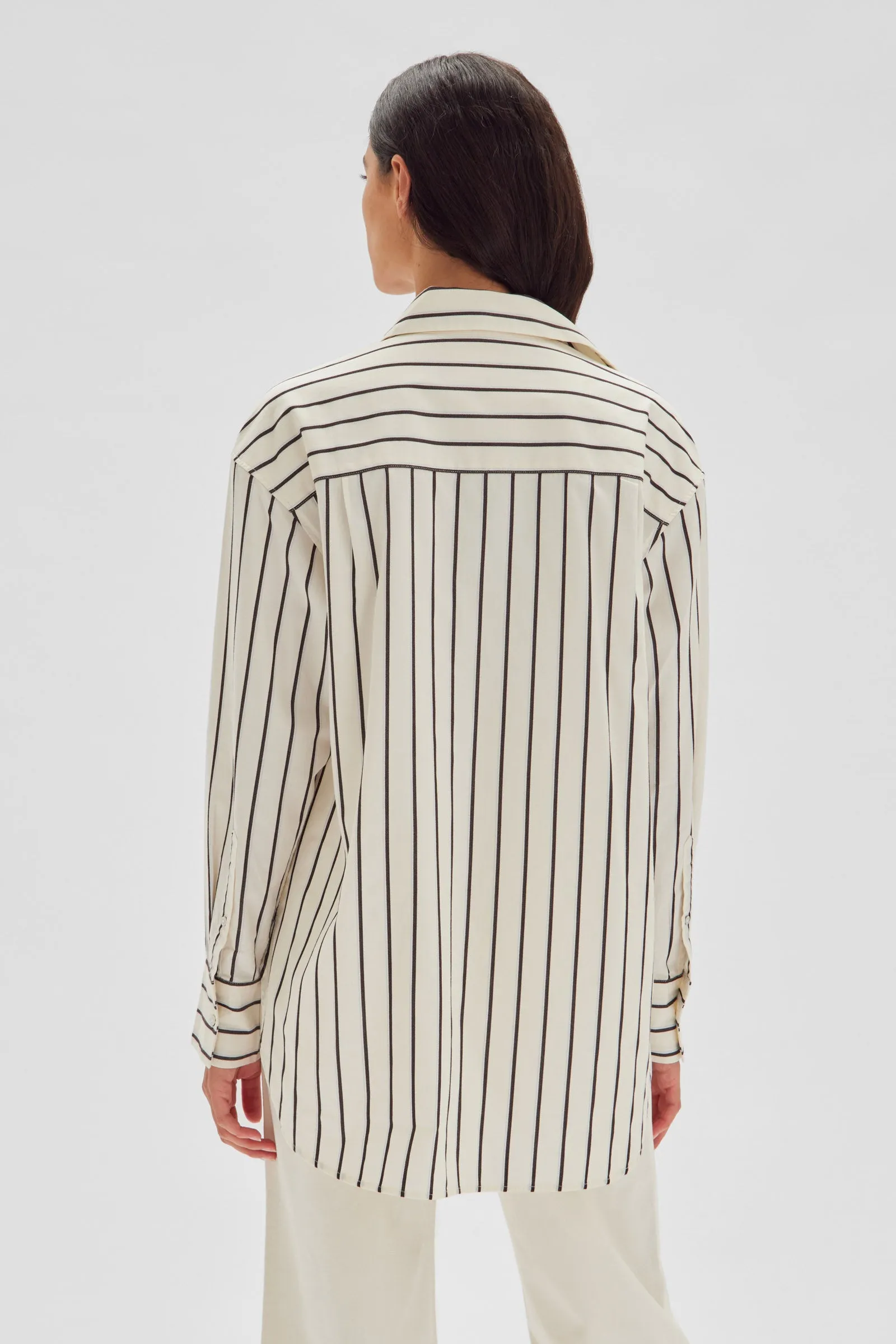 Everyday Poplin Shirt Cocoa Stripe